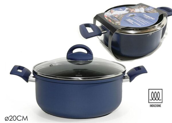 PENTOLA C/COP. 20CM DIAMOND NAVY BLUE ART.652428