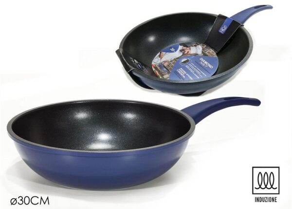 PADELLA INDUZIONE 30CM DIAMOND NAVY WOK BLUE ART.652434