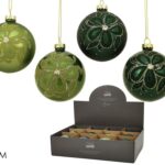 PALLE DI NATALE VETRO 80MM VERDE 4ASS DISPL ART.403142