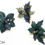 FIORE VELVET VERDE SC. C/GLITT.ORO 3 ASS ART.427810