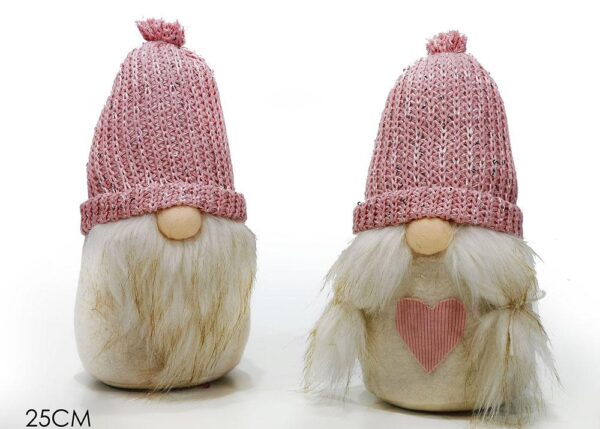 GNOMO 25CM C/CAPPELLO ROSA 2ASS.