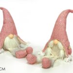 GNOMO SEDUTO 40CM ROSA 2ASS