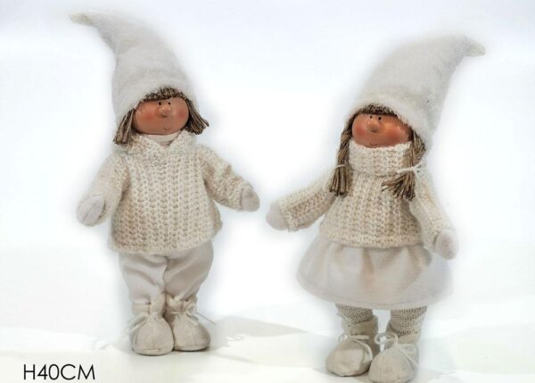 BIMBO 40CM C/CAPPELLO BIANCO 2ASS.