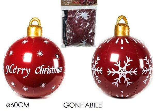 PALLA DI NATALE GONFIABILE Ã˜60CM BORDEAUX 2ASS ART.513017