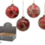 PALLA VETRO 80MM ROSSO 4 ASS DISPL ART.402962