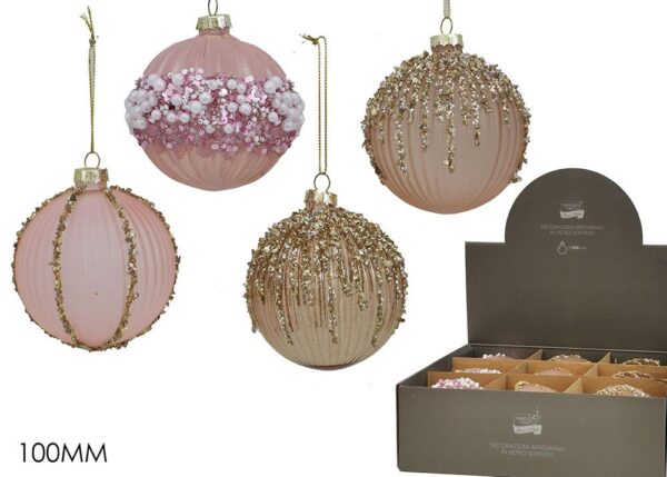 PALLA VETRO 100MM ROSA 4ASS DISP ART.403966