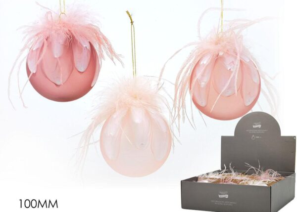 PALLA VETRO 100MM MIX ROSA 3 ASS DISPL ART.402990