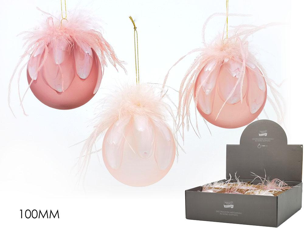 PALLA VETRO 100MM MIX ROSA 3 ASS DISPL ART.402990 PALLA VETRO 100MM MIX ROSA 3 ASS DISPL ART.402990