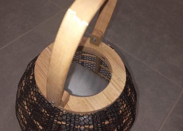 LANTERNA PORTACANDELA Ã˜21XH21CM NERO ART.568311