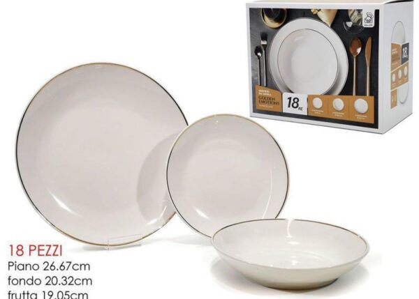 SERVIZIO DA TAV. 18PZ PORC. GOLD CIRCLE ART.513452