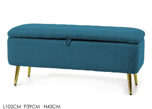 POUF CONT. CASSAP. 39X102XH43CM PETROLIO ART.698340