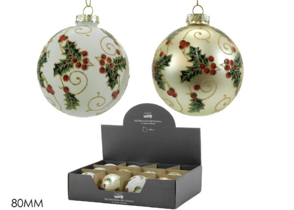 PALLA VETRO 80MM ORO E CHAMP. 2ASS DISPL ART.424750