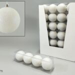 SET 4 PALLE 80 MM BIANCO GLITTER