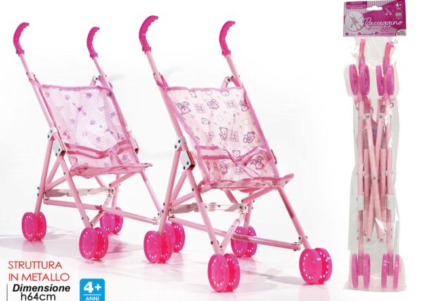 PASSEGGINO ROSA IN METALLO 2ASS ART.100331