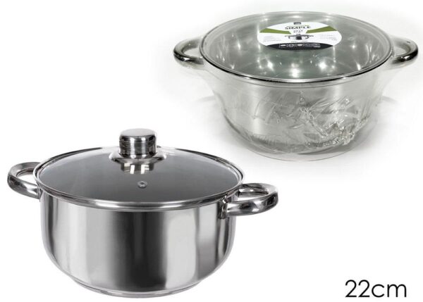 CASSERUOLA ACCIAIO C/COP. 22CM ART.587607