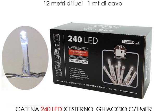 CATENA 240 LED X EST.GHIACCIO B/O C/TIME