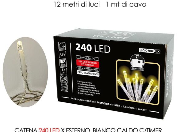 CATENA 240 LED X EST. BIANCO C. B/O