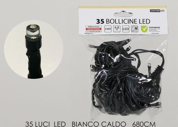 MINILUCCIOLE LED 35 PZ BIANCO FREDDO ART.450458