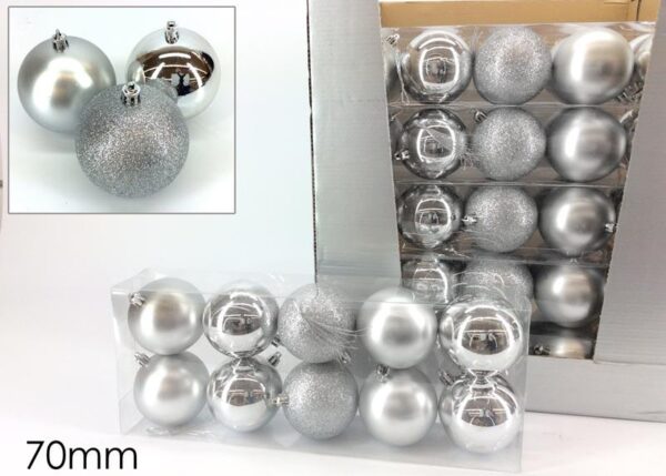 SET 10 PALLE 70MM SILVER MISTE