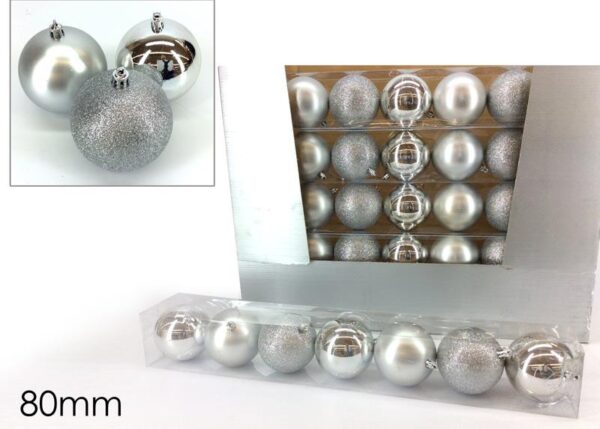 SET 7 PALLE 80MM SILVER MISTE