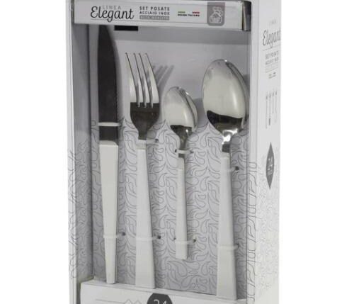 POSATE ELEGANT 24PZ BIANCO ART.676613
