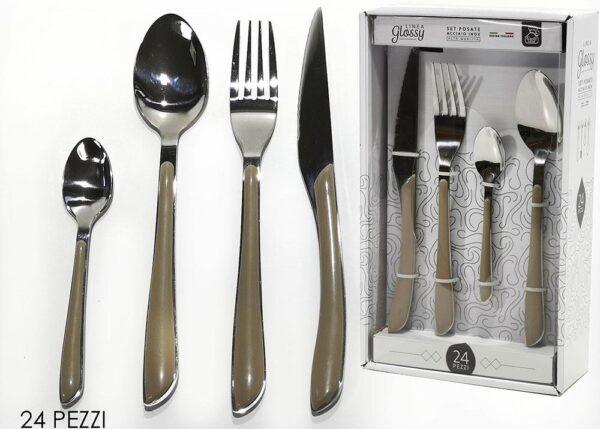SET POSATE 24PZ GLOSSY NOCCIOLA ART.676620