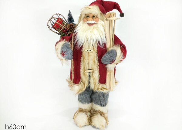 BABBO NATALE H60CM C/PACCO ROSSO ART.432645