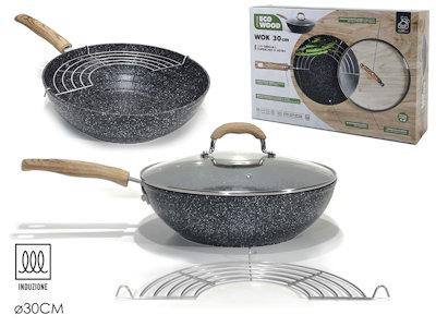 WOK"STONE ECO WOOD"Ã˜30CM C/GRI. INDUZ. ART.572528