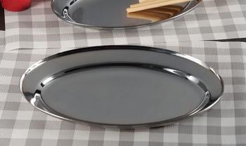 VASSOIO OVALE IN ACCIAIO CM25X35