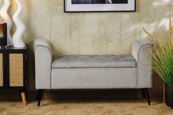 PANCA + CONT.ZAYA GRIGIA CM 112 X 40 H60 ART.60971