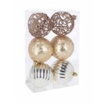 PALLINE DI NATALE S/6 CHAMPAGNE A3MOD D10 ART.70202