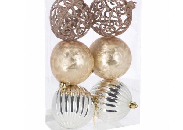 PALLINE DI NATALE S/6 CHAMPAGNE A3MOD D10 ART.70202
