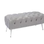PANCA EVORA VELLUTO GRIGIA CM100X42H45 ART.74396