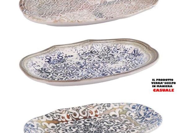 VASSOIO OVAL CERAMICA COL A3D 27X17XH3 ART.83127