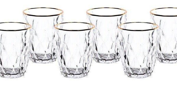 BICCHIERI KREATY S/6 GOLD NAT 28CL ART.83150