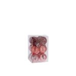 PALLINE DI NATALE S/12 ROSA A3MOD DIAM8 ART.84544