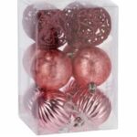 PALLINE DI NATALE S/6 ROSA A3MOD DIAM10 ART.84545