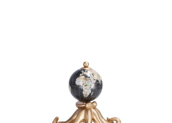 DECORAZIONE IN RESINA MODELLO POLPO CON MAPPAMONDO D17,5 X H16,5 CM ART.86920