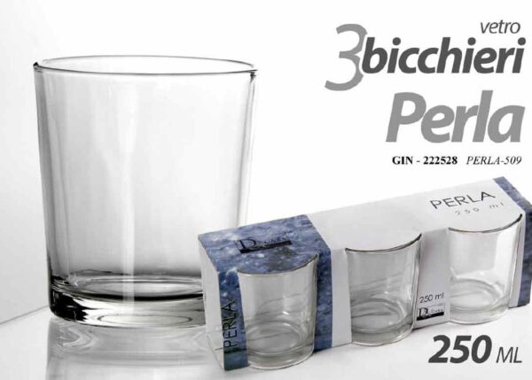 BICCHIERI PERLA/509 SET/3 250ML ART. 222528