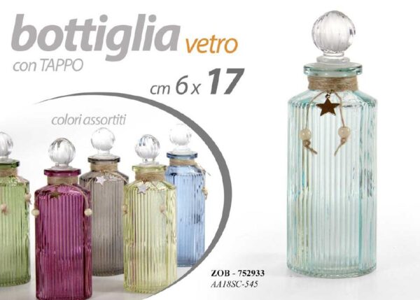 BOTTIGLIA C/TAPPO 6*17CM ART.752933