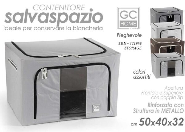 SCATOLA SALVASPAZIO X BIANCHERIA AS 50*40*32CM ART.772948