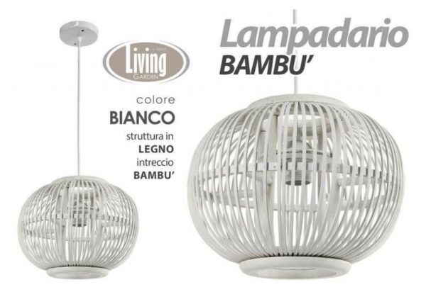 LAMPADARIO BAMBOO BIANCO 34*25 $ ART.778087