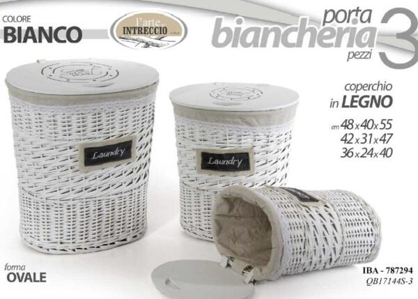 PORTABIANCHERIA OVALE QB17144S/3 M:42*31*H47CM ART.IBA/787355