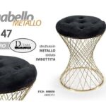 SGABELLO NERO E DORATO 35*35*47CM 19HT373 ART.FED/808838