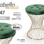 SGABELLO VERDE E DORATO 35*35*47CM 19HT259 ART.FED/808883
