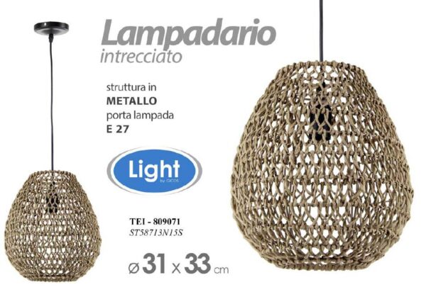 LAMPADARIO INTRECCIATO MET. 31*31*33 ST58713N15S ART.809071