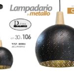 LAMPADARIO IN METALLO NERO/ORO 30*30*106 XCL191089/G ART.809804