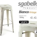 SGABELLO ALTO BIANCO VINTAGE H76 $ ART.811265