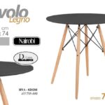 TAVOLO NAIROBI TONDO MDF NERO 80*74 HY-T08-80B ART.820281
