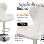 SGABELLO PRAGA PER UFF. 37X49X78/108 CM BIANCO